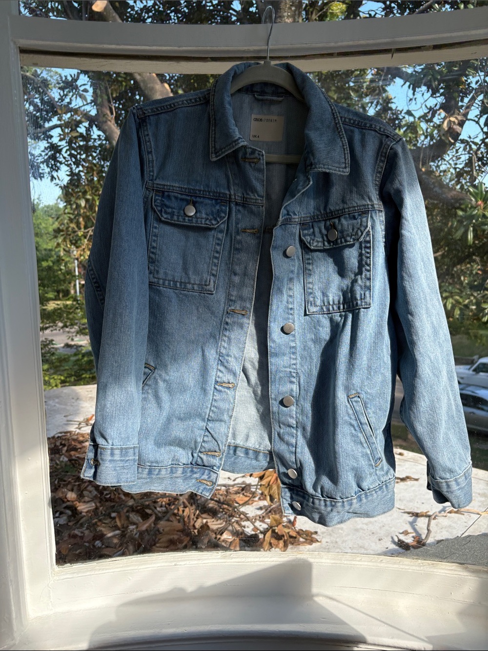 ASOS Light Blue Denim Jacket with Button Front-Men’s/Unisex